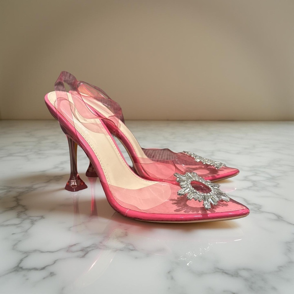 PrettyLittleThing Pink Stilettos with Silver Embellishments